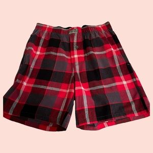 Eddie Bauer Red/Black Unisex Flannel Pajama Bottoms S
